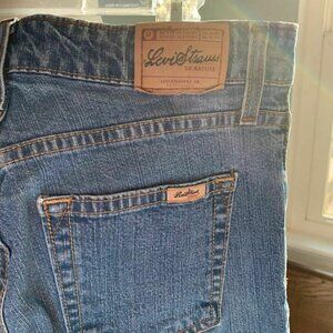 - Levis Strauss Signature Womens Mid Rise Straight Leg Denim Blue Jeans 10…
